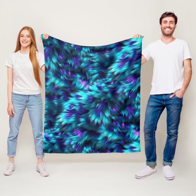 Fun Blue und Lila Imitate Monster-Pelzstruktur Fleecedecke (Beispiel)