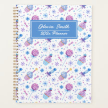 Fun Blue und Lila Snow Cup Cake und Lollipop