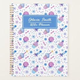 Fun Blue und Lila Snow Cup Cake und Lollipop Planer