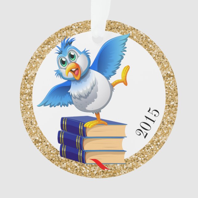 Fun Bluebird of Happiness für Lehrer Ornament (Vorderseite)