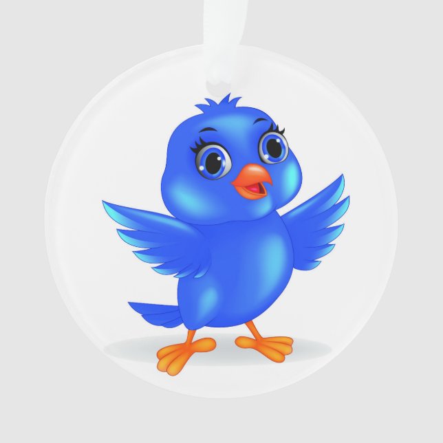 Fun Bluebird vom Glück 3 Ornament (Vorderseite)