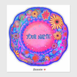 Fun Blues Individuelle Name Rosa Inspirivity Stick Aufkleber
