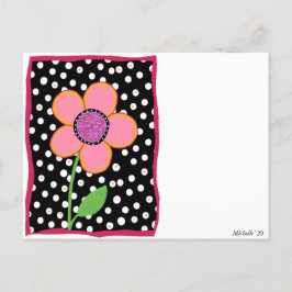 Fun Blume mit Dots Postkarte