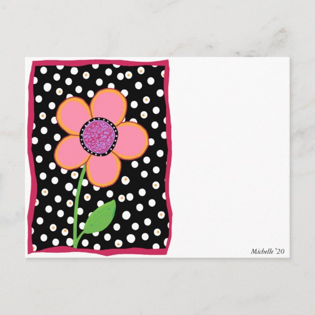 Fun Blume mit Dots Postkarte (Vorderseite)
