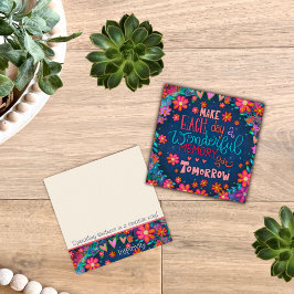 Fun Blumenherz Inspirierend Quote Kindness Cards Quadratische Visitenkarte