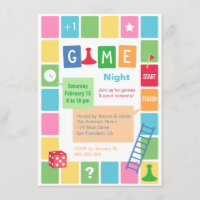 Fun Board Game Night Party Einladungen