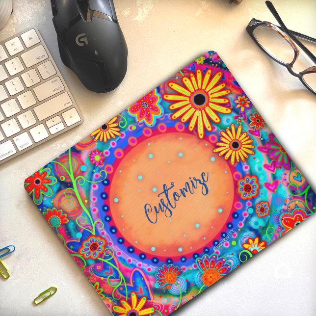 Fun Boho Bloral individuell anpassbare Telefoninsp Mousepad (Von Creator hochgeladen)