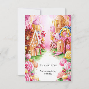 Fun Boho Candyland Birthday Dankeskarte