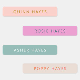 Fun Boho Colors Name Etiketten