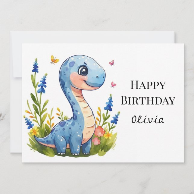 Fun Boho Dino Birthday Karte (Vorderseite)