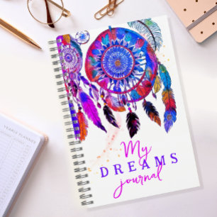 Fun Boho Lila Pink Traumreise mit dem Bike Notizbuch