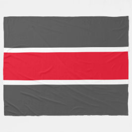 Fun Bold Bright Red Dunkel Gray White Sporty Strip Fleecedecke