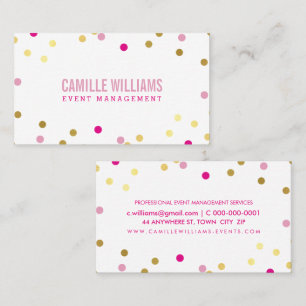FUN BOLD COLORFUL Konfetti cool goldblau pinkblau Visitenkarte