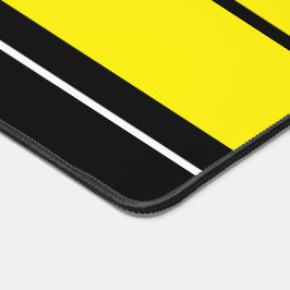Fun Bold Hellgelbe Schwarz-weiße Rennstreifen Schreibtischunterlage