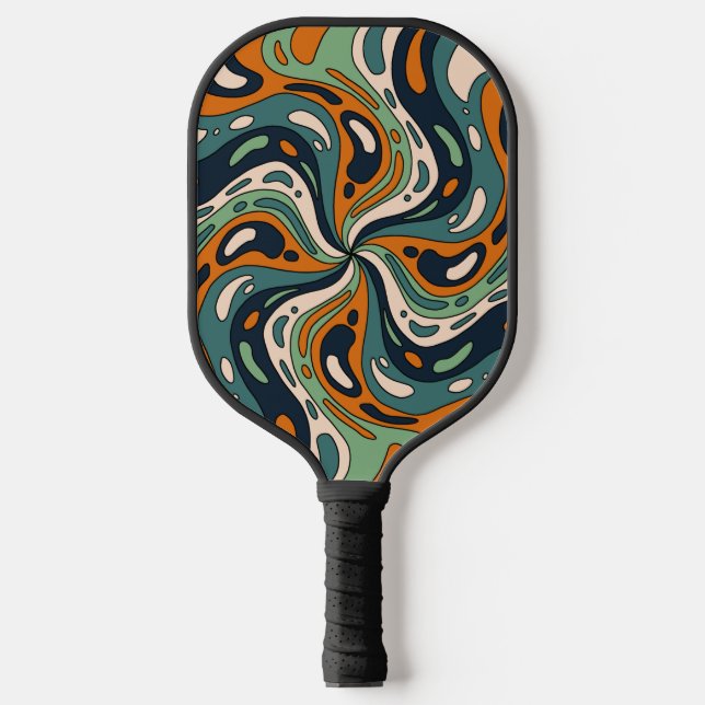 Fun Bold Psychedelic Swirl Pattern Individuelle Na Pickleball Schläger (Vorderseite)