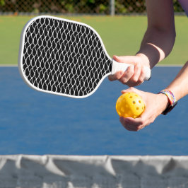 Fun Bold Schwarz-weiß Tile Creve Waves Muster Pickleball Schläger