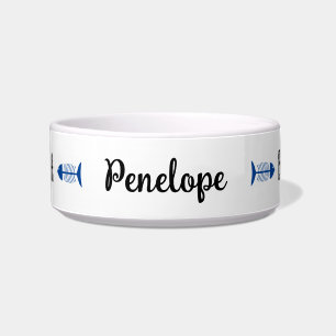 Fun Bone Appetit Pun Personalisiert Blue & Black C Napf