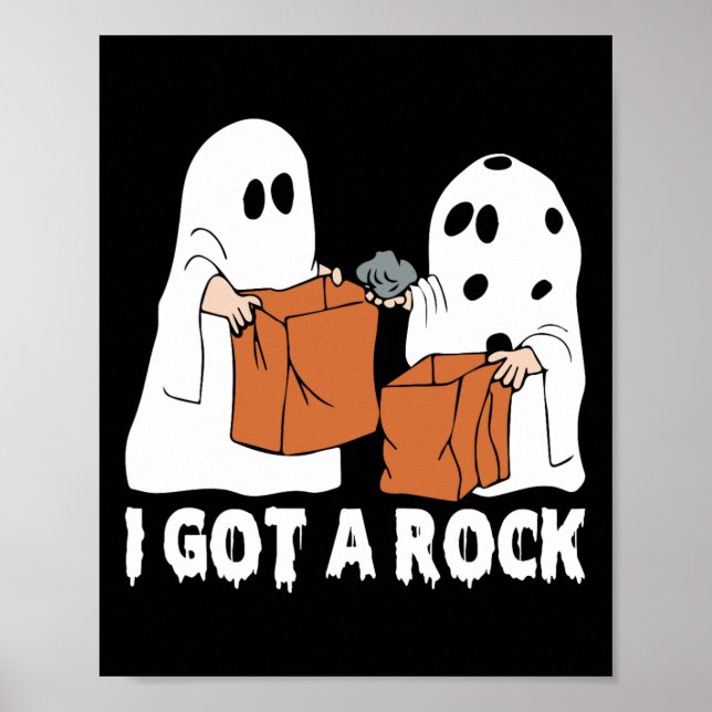 Fun Boo Ghost Beängstigend Got ich Rock Halloween Poster (Vorne)