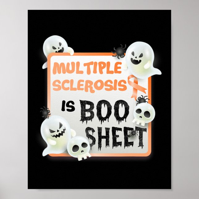 Fun Boo Halloween Geist Frau Multiple Sklerose ist Poster (Vorne)