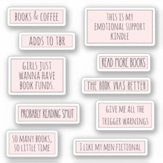 Fun Booktes Buchzettel Buchen Lover Pink Sticker P