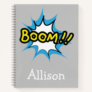 Fun Boom Gray Hintergrund Notizbuch