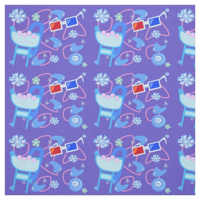 Fun Boomerangs 3-D Brillen Fifties Retro Muster Stoff (Muster)