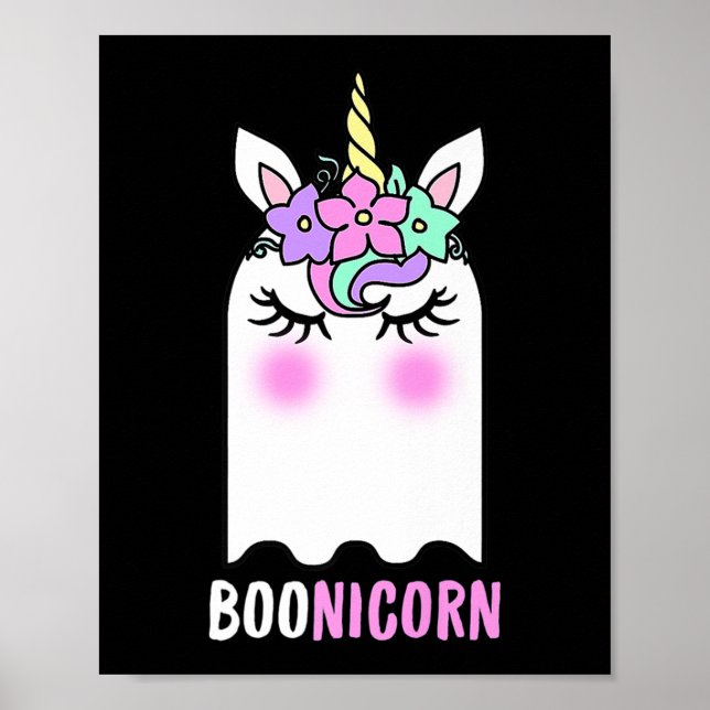Fun Boonicorn Gift Ghost Unicorn Boo Retro Hallowe Poster (Vorne)