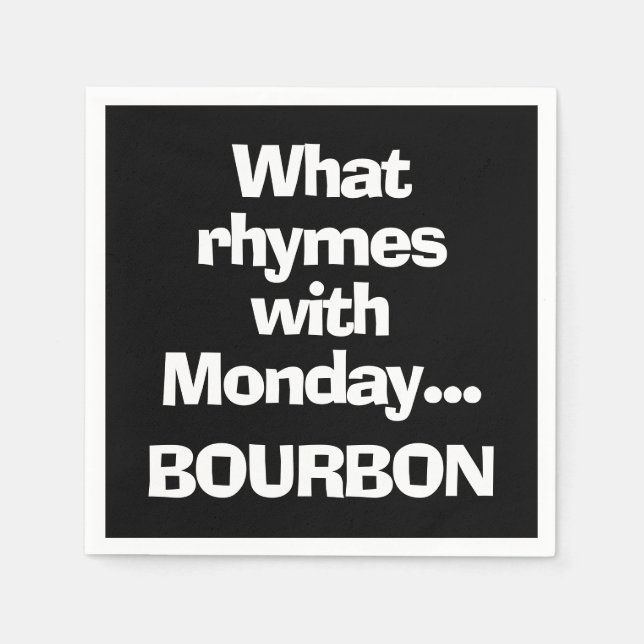 Fun Bourbon Black Cocktail Serviette (Vorderseite)