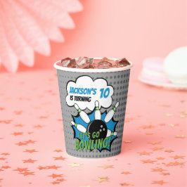 Fun Bowling Birthday Boy Pappbecher