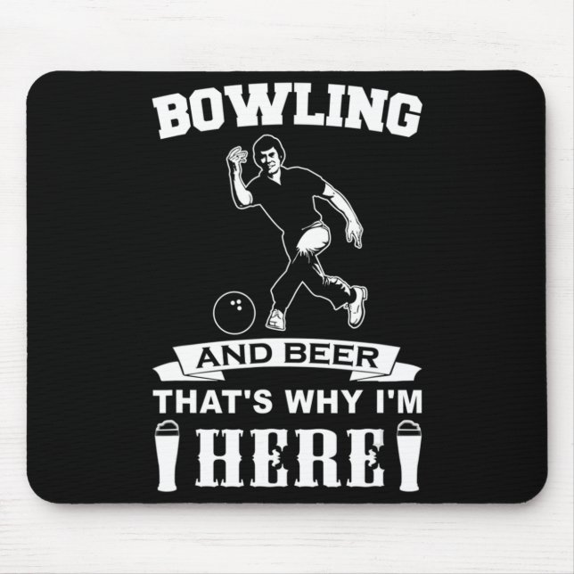 Fun Bowling Team Vater Geschenk Bowling und Bier Mousepad (Vorne)