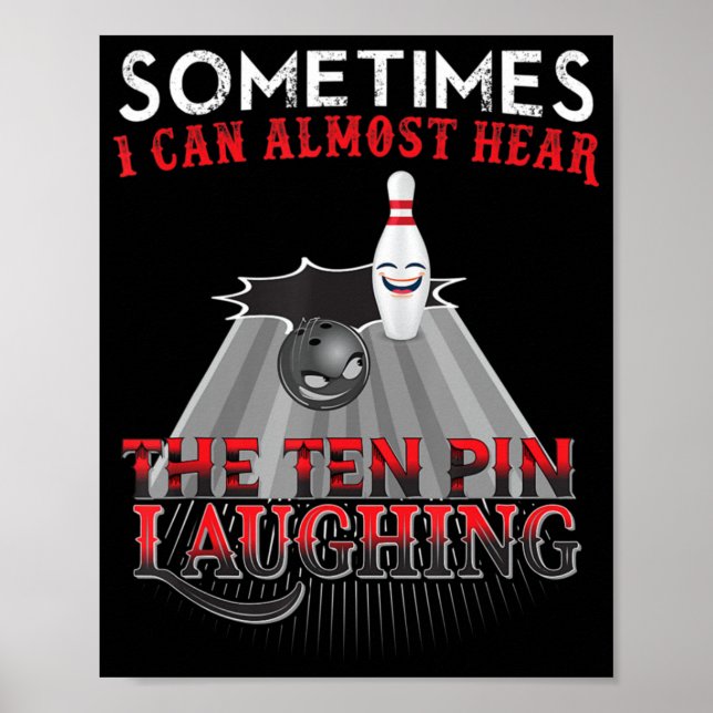 Fun Bowling Ten Button Design Poster (Vorne)