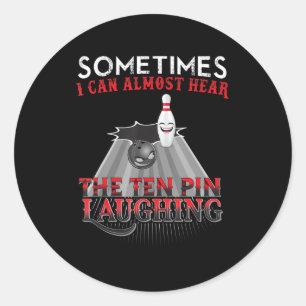 Fun Bowling Ten Button Design Runder Aufkleber