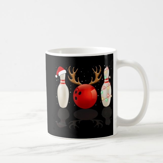 Fun Bowling Weihnachten Weihnachtsmannmütze Weihna Kaffeetasse (Rechts)