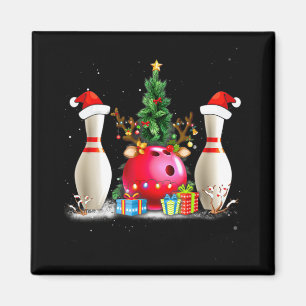 Fun Bowling Weihnachten Weihnachtsmannmütze Xmas B Magnet