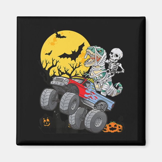 Fun Boys Halloween Monster Truck Pumpkin Mummy Din Magnet (Vorne)