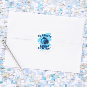 Fun Braut Awakenin Kaffee Cup Saucer Bohnen Runder Aufkleber