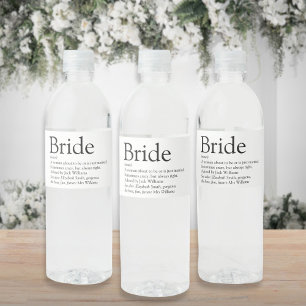Fun Bride Definition Brautparty Hochzeit Wasserflaschenetikett