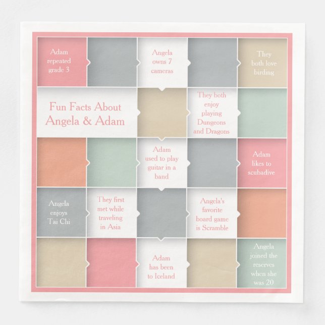 Fun Bride Groom Infographic Personalisiert Wedding Serviette (Vorderseite)