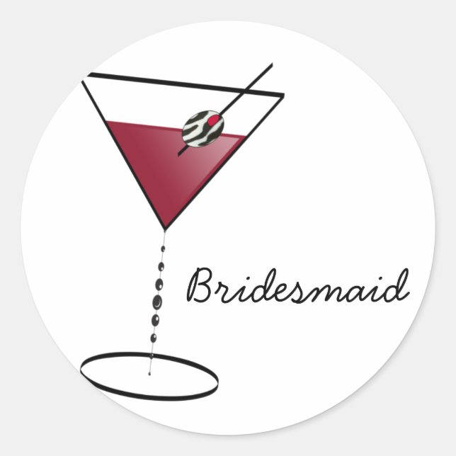 Fun Bridesmaid Liebhaber Runder Aufkleber (Vorderseite)