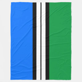Fun Bright Blue Green Schwarz-weiß Racing Streifen Fleecedecke