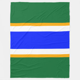 Fun Bright Blue White Yellow Green Racing Streifen Fleecedecke