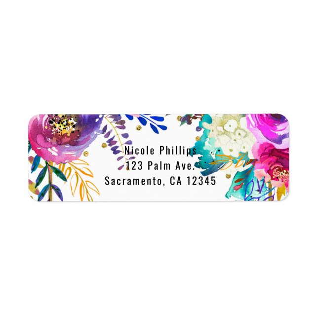 Fun Bright Bold Watercolor Floral Glam Elegante (Vorne)
