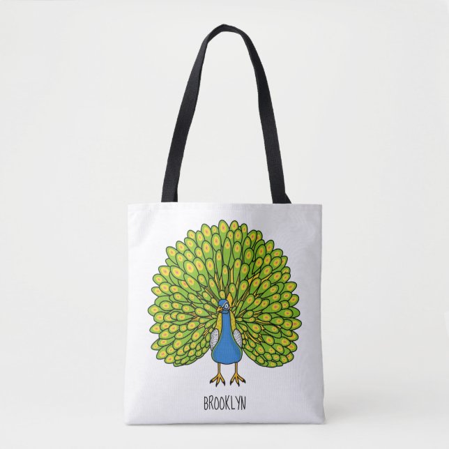 Fun bright bright peacock bird Illustration (Vorderseite)