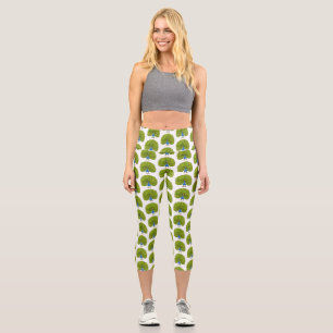 Fun bright bright peacock bird Illustration Capri Leggings