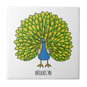 Fun bright bright peacock bird Illustration Fliese