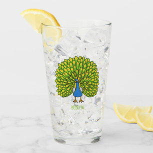Fun bright bright peacock bird Illustration Glas