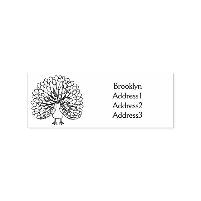 Fun bright bright peacock bird Illustration Gummistempel (Prägung)