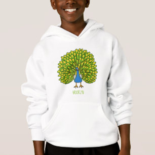 Fun bright bright peacock bird Illustration Hoodie