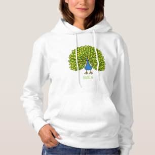 Fun bright bright peacock bird Illustration Hoodie