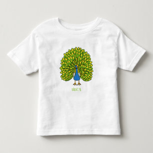 Fun bright bright peacock bird Illustration Kleinkind T-shirt
